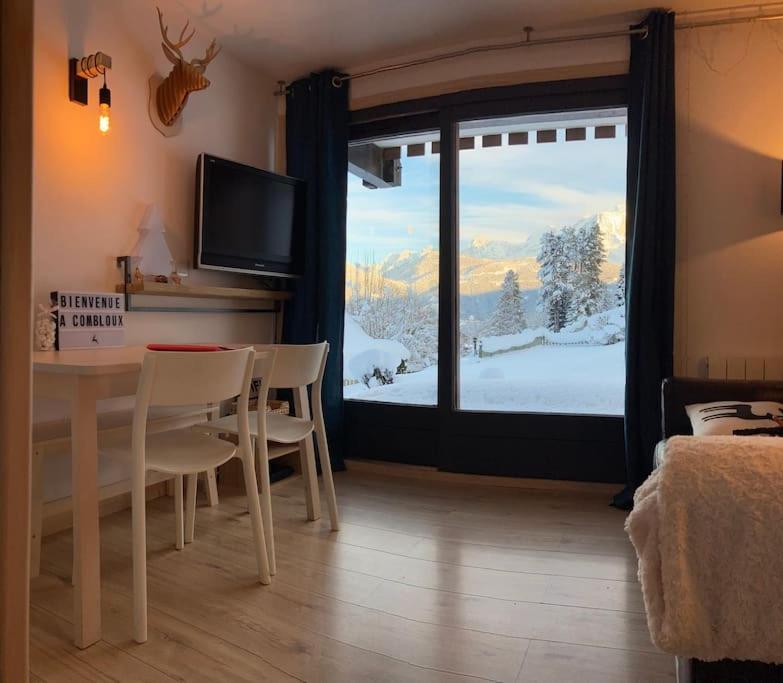 꽁블루 La Marmotte: Vue Mont Blanc, Terrasse, Parking 아파트 외부 사진
